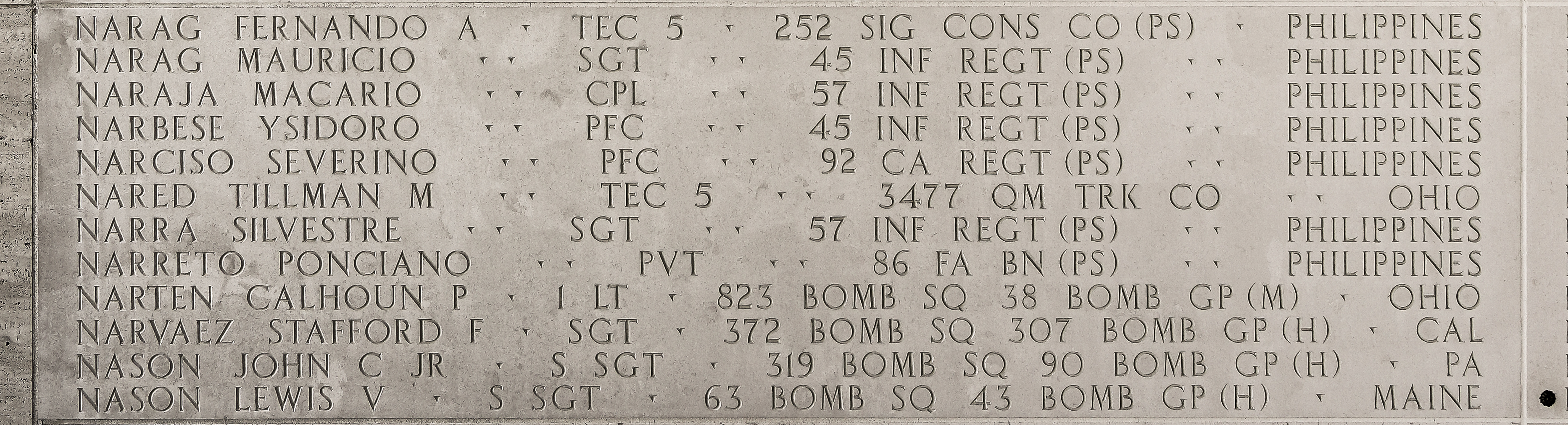 Severino  Narciso, Private First Class